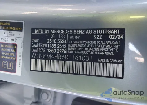 2024 Mercedes-Benz Glc 300 4Matic Suv из США, поврежденный, VIN W1NKM4HB6RF161031